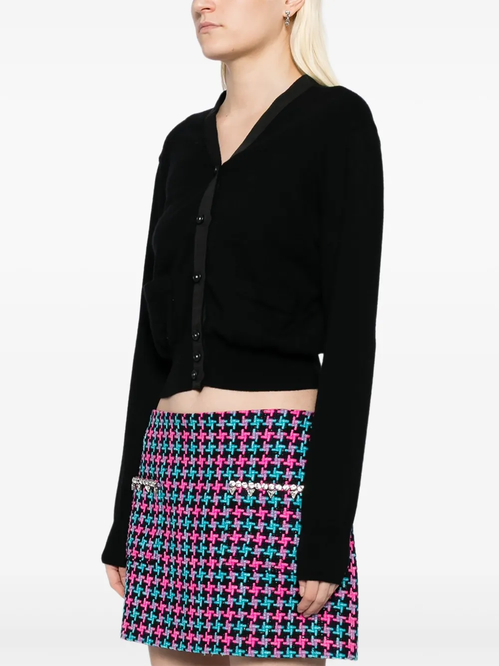 Pre-owned Chanel 1995 Long Sleeve Cardigan In Black