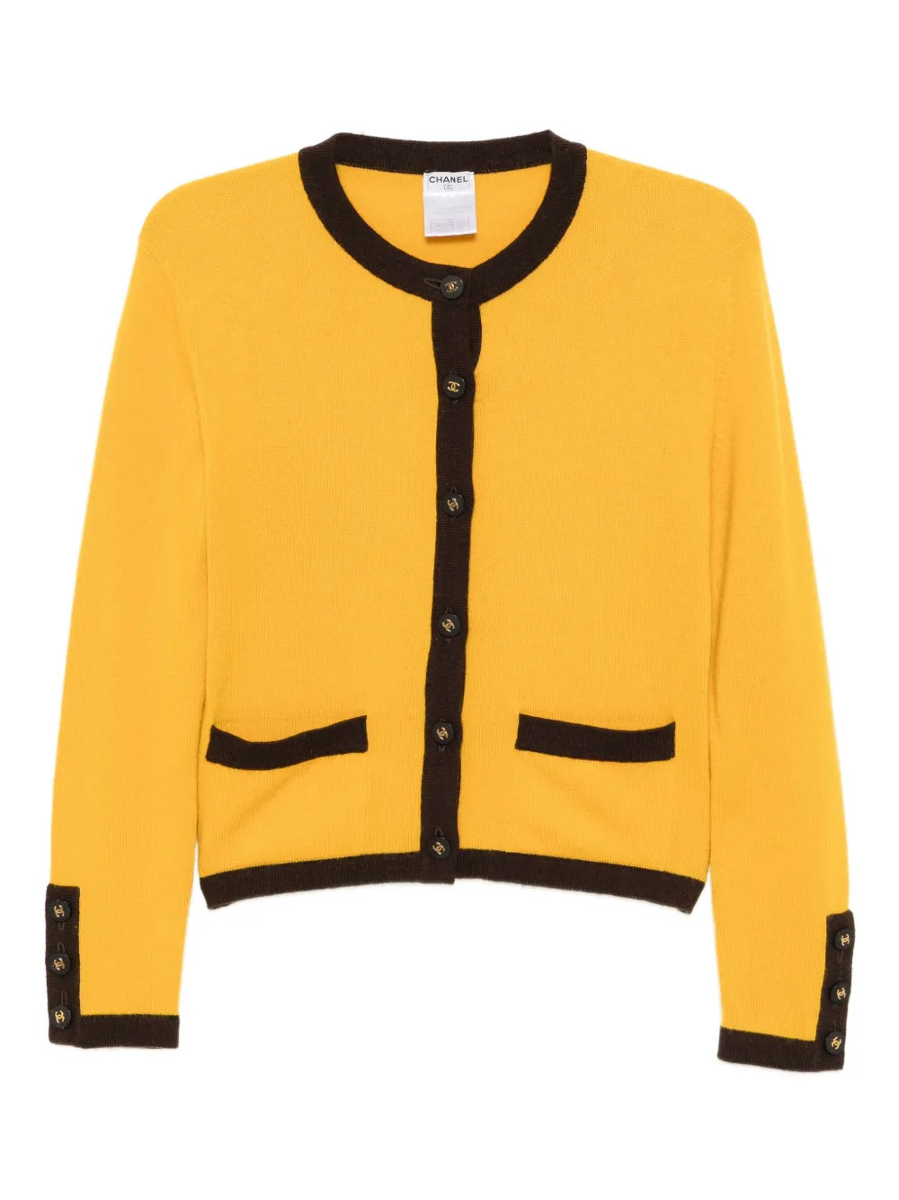 Pre-owned Chanel 1996 Cardigan In Yellow