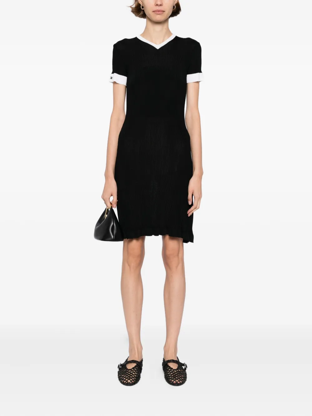 CHANEL Pre-Owned 1997 jurk met korte mouwen - Zwart