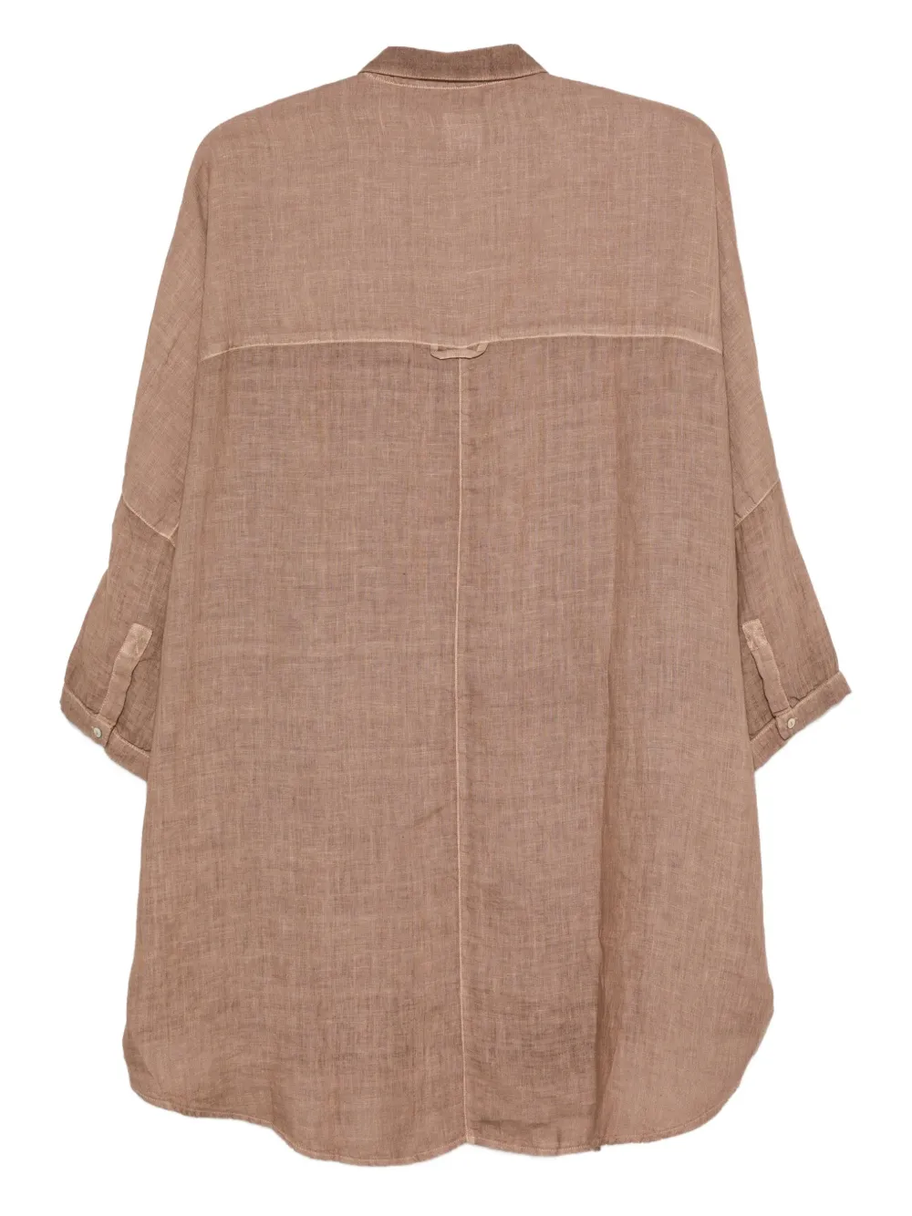 120% Lino Linnen blouse met vervaagd effect Bruin
