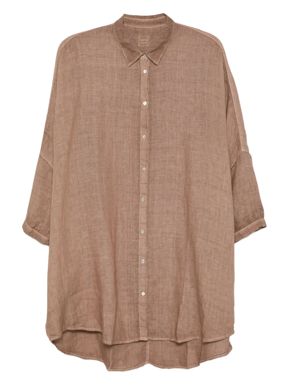 120% Lino soft-fade linen shirt - ブラウン 120% Lino soft-fade linen shirt - ブラウン
