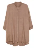 120% Lino soft-fade linen shirt - Brown