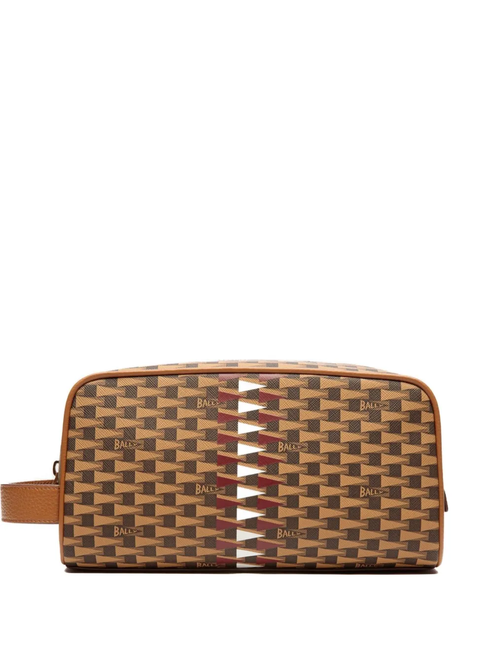 Bally Trousse da bagno con motivo Pennant - Marrone