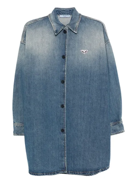 Prada triangle-logo denim shirt
