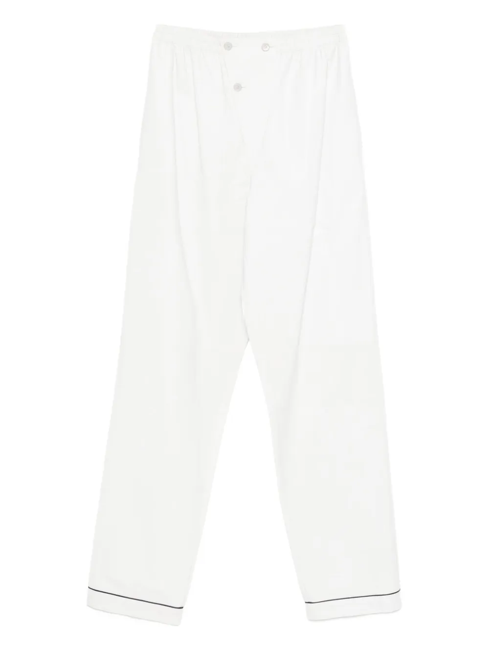Prada button-fastening cupro trousers Wit