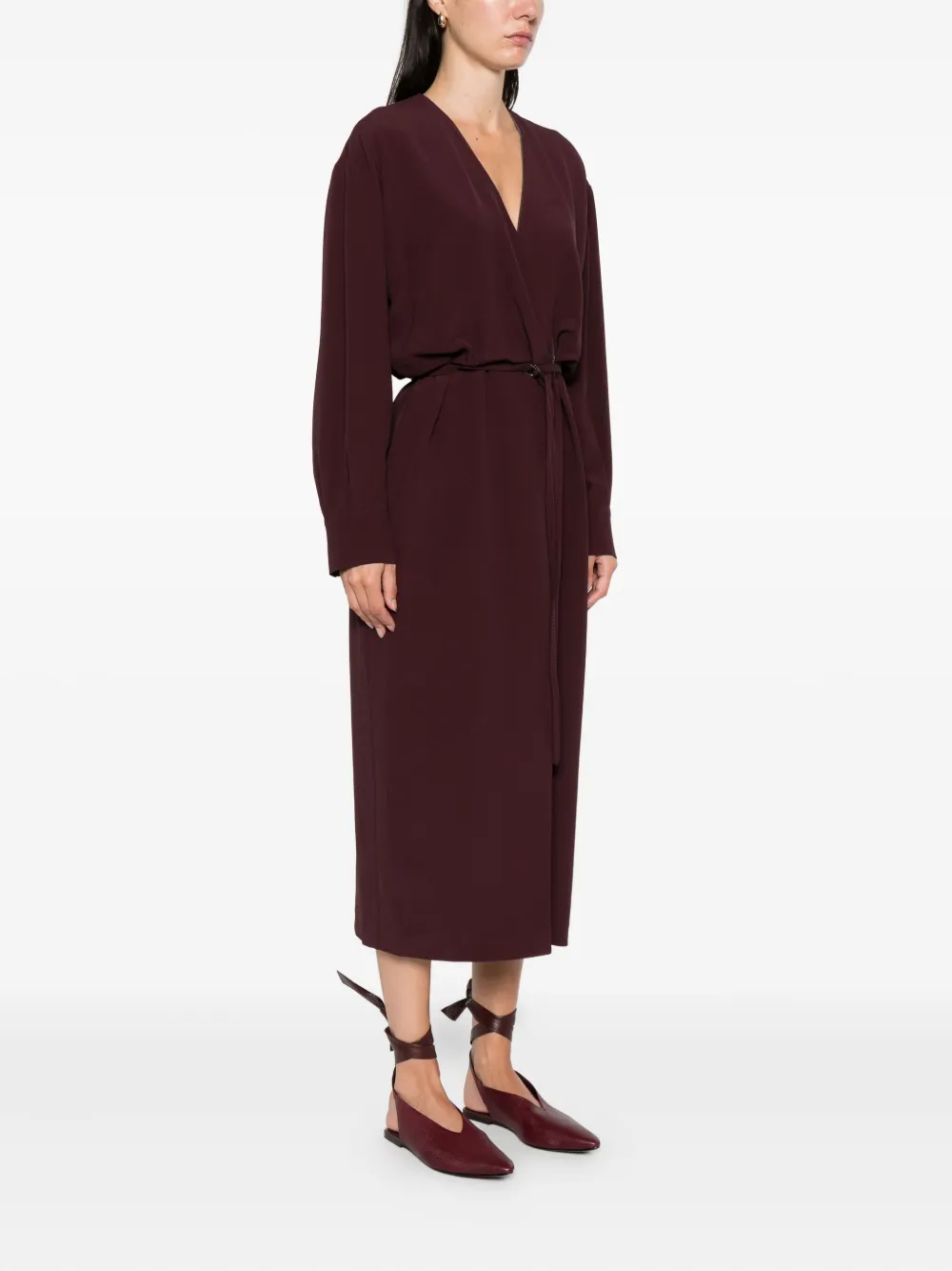 Brunello Cucinelli embellished wrap dress Rood