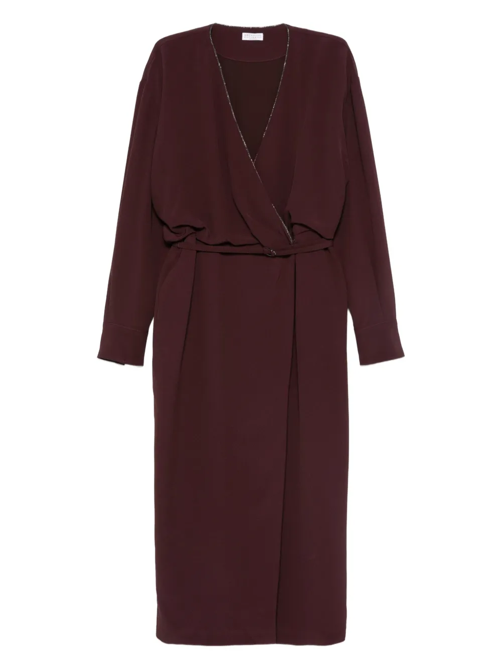 Brunello Cucinelli embellished wrap dress Rood