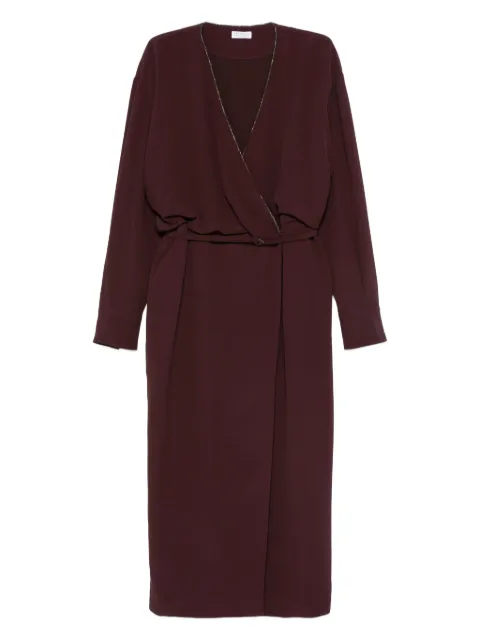 Brunello Cucinelli embellished wrap dress