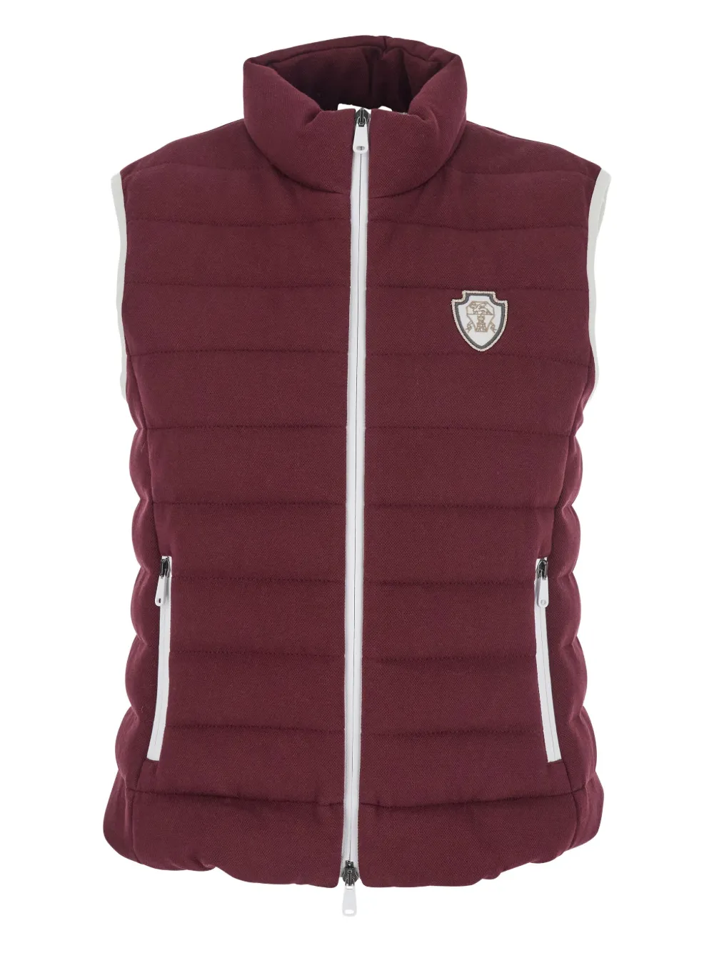 Brunello Cucinelli Bodywarmer met logoplakkaat Rood