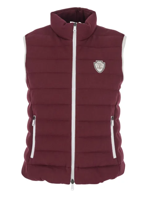 Brunello Cucinelli chaleco acolchado con placa del logo