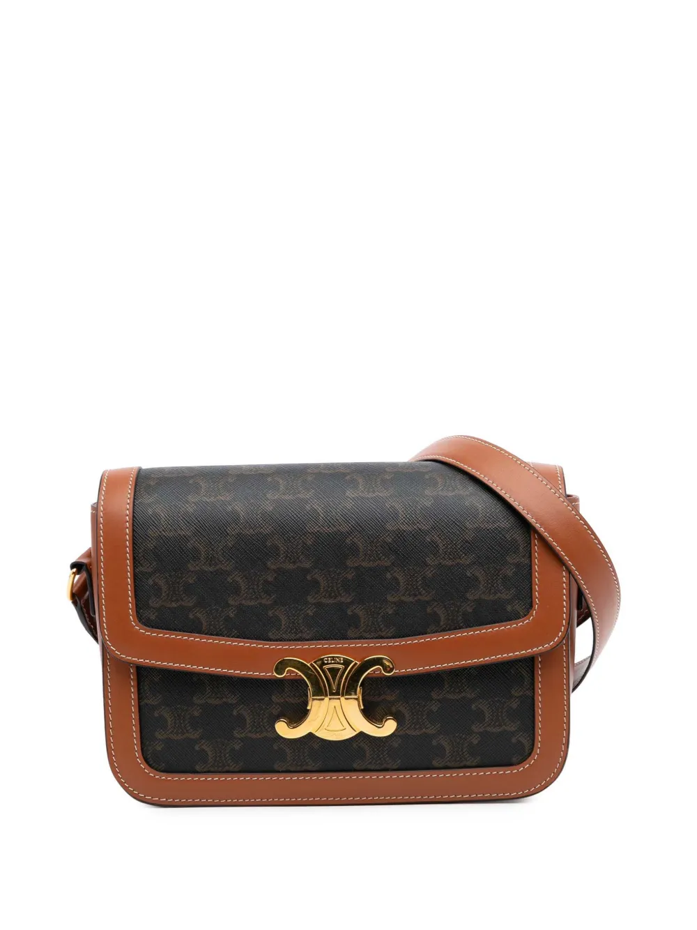 Pre-owned Celine 2021 Classique Triomphe Coated Canvas Triomphe Crossbody Bag