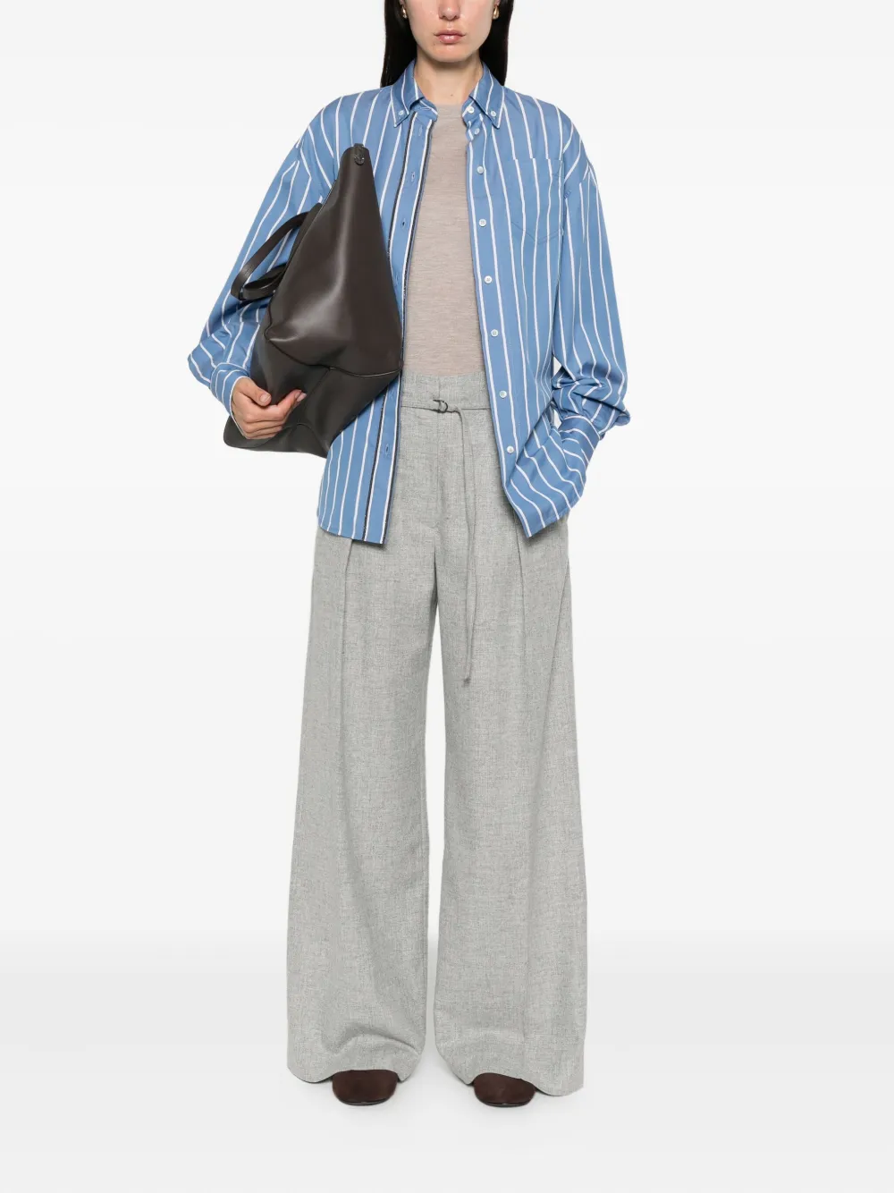 Brunello Cucinelli striped shirt Blauw