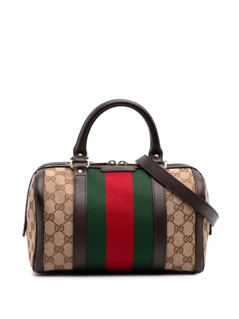 Gucci Pre-Owned شنطة 'GG كانفا ويب جوي بوسطن باغ' صغيرة بحمالة كتف 2016-2025