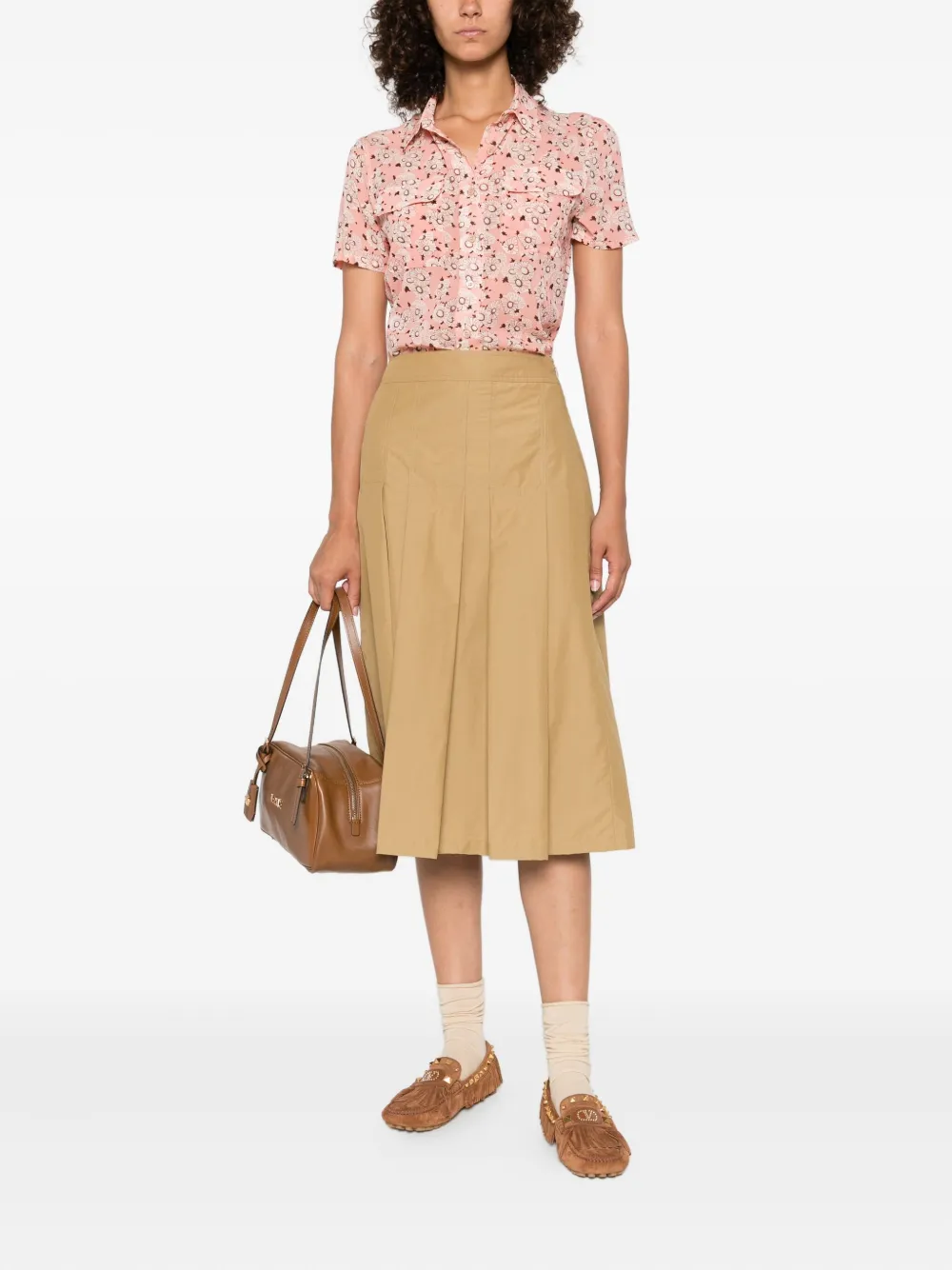 Prada floral-print blouse Roze
