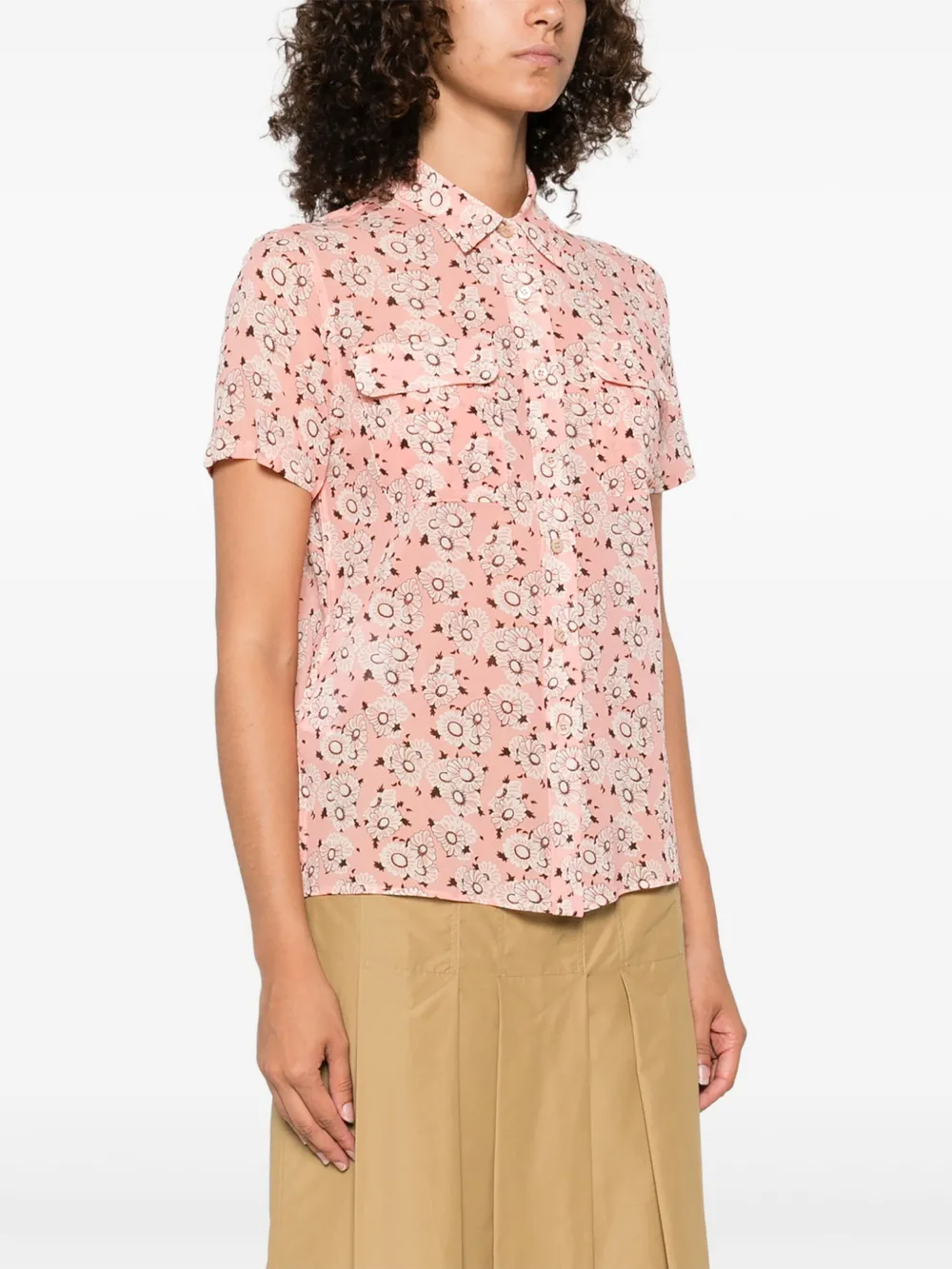 Prada floral-print blouse Roze