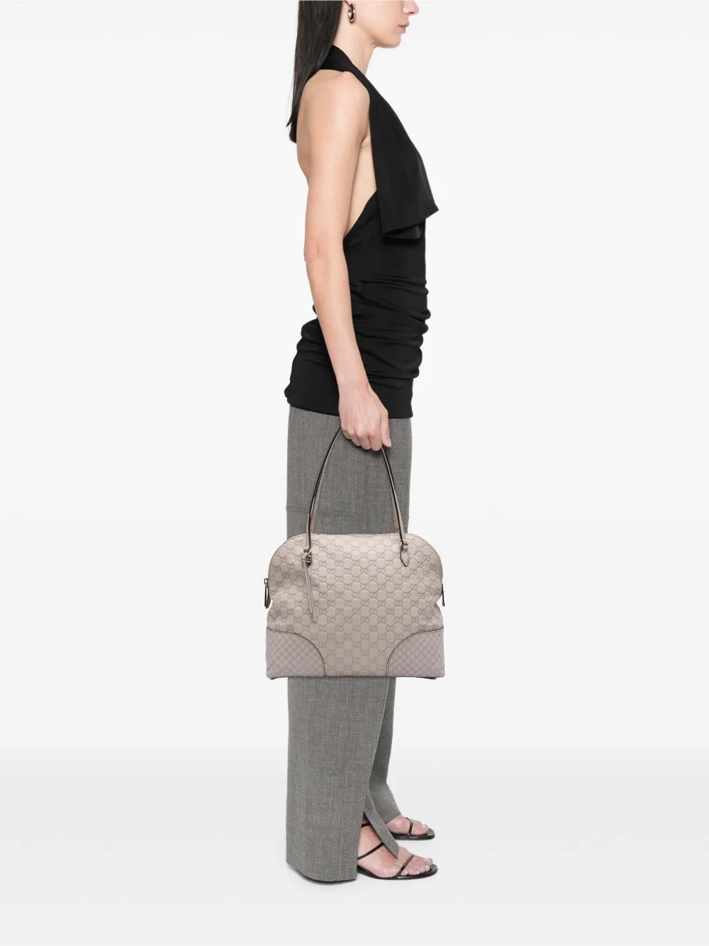 Pre-owned Gucci 2016-2025 Medium Ssima Bree Dome Tote Bag In White