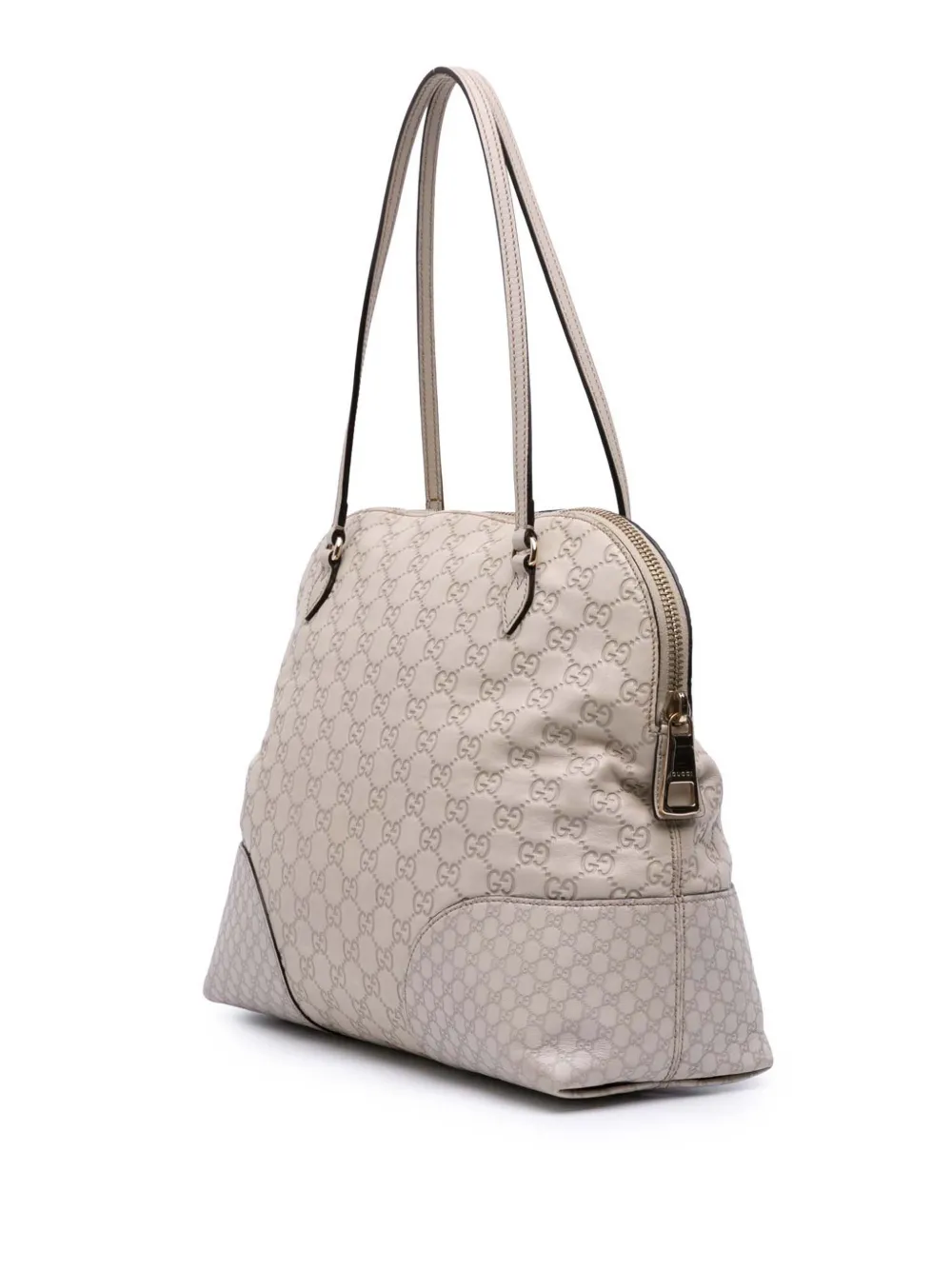 Pre-owned Gucci 2016-2025 Medium Ssima Bree Dome Tote Bag In White