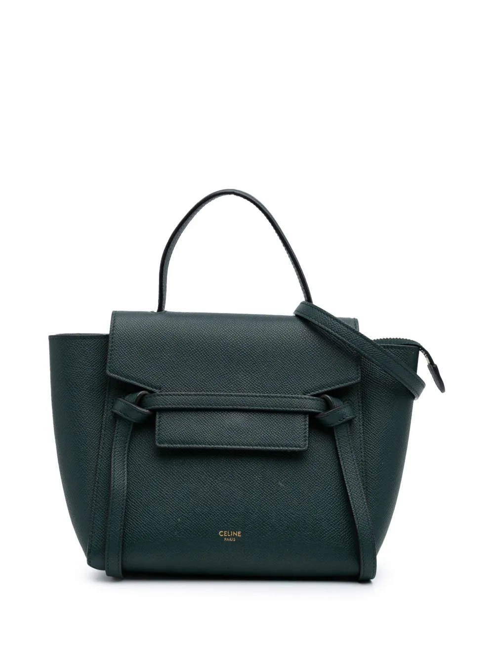 Céline Pre-Owned 2020 ナノ グレインカーフスキン ベルトバッグ サッチェル - グリーン Céline Pre-Owned 2020 ナノ グレインカーフスキン ベルトバッグ サッチェル - グリーン
