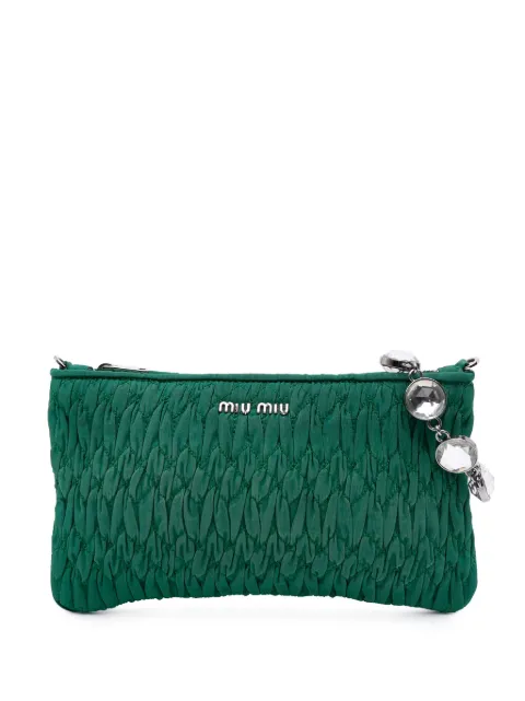 Miu Miu Pre-Owned 2010-2025 Matelasse Nylon Crystal Chain crossbody bag