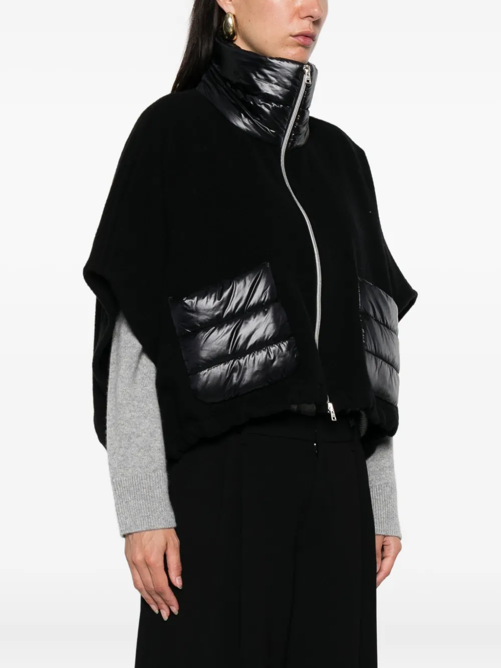 Herno Resort short-sleeve poncho Zwart