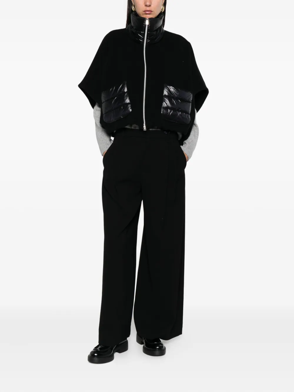 Herno Resort short-sleeve poncho Zwart