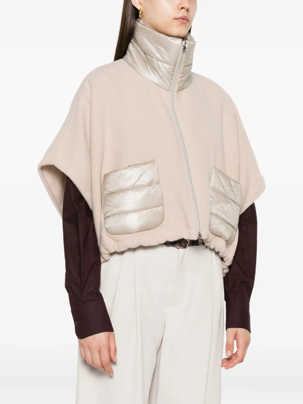 Herno Resort short-sleeve poncho Beige