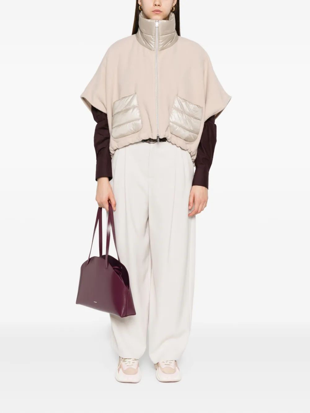 Herno Resort short-sleeve poncho Beige