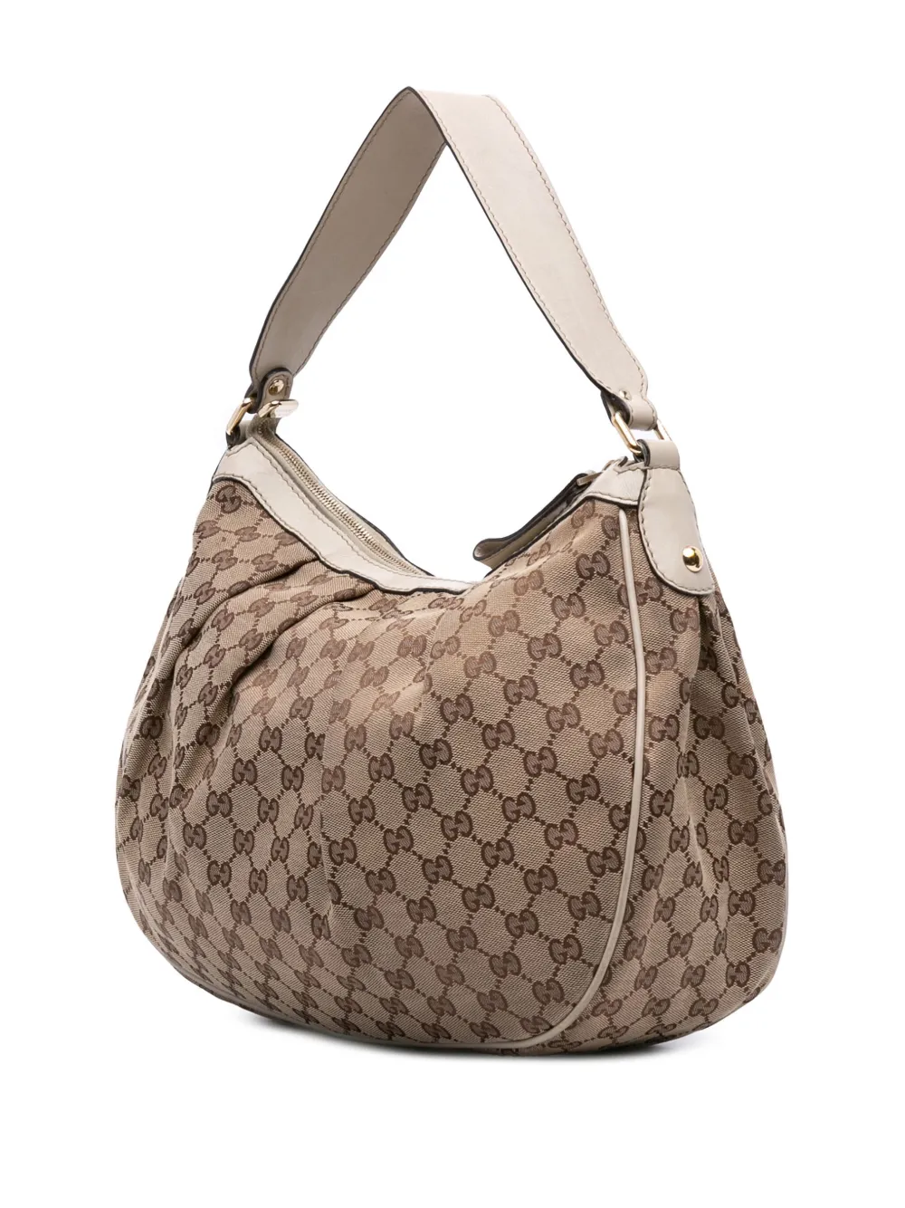 Pre-owned Gucci 2016-2025 Medium Gg Canvas Sukey Shoulder Bag In Brown