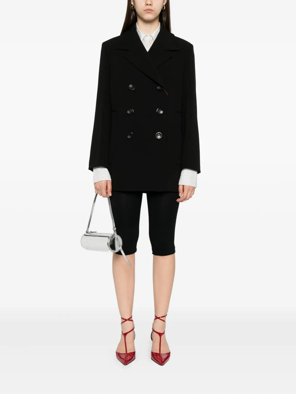 Max Mara double-breasted blazer Zwart
