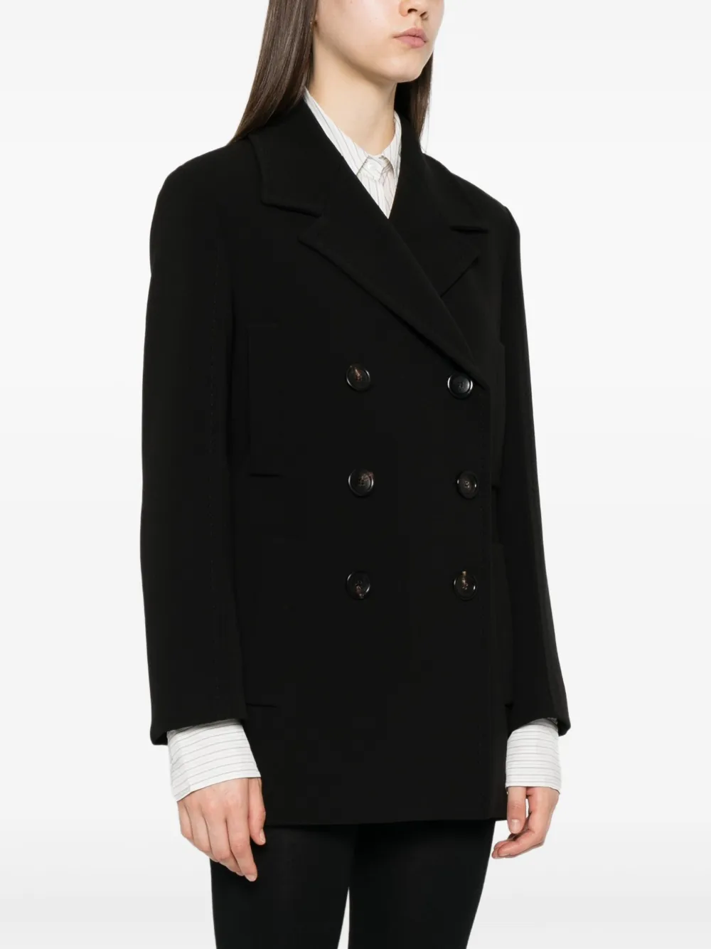 Max Mara double-breasted blazer Zwart