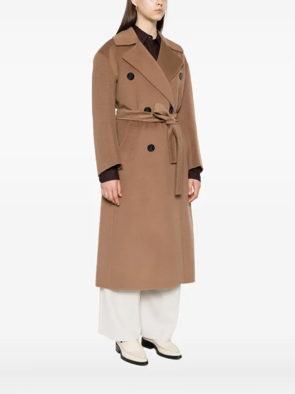S Max Mara ベルテッド ダブルコート | ブラウン | FARFETCH JP