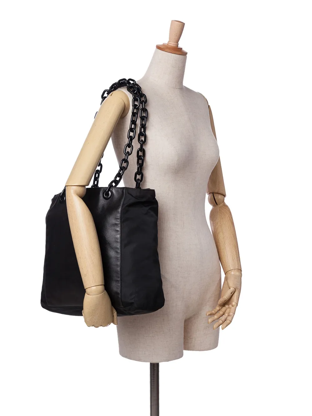 Prada Pre-Owned 2000-2024 Tessuto and Leather Chain tote bag | Pre-Owned | Image 2