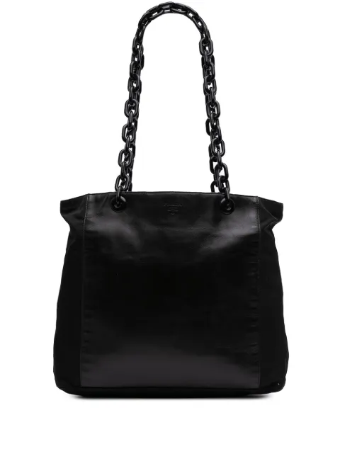Prada Pre-Owned 2000-2024 Tessuto and Leather Chain tote bag