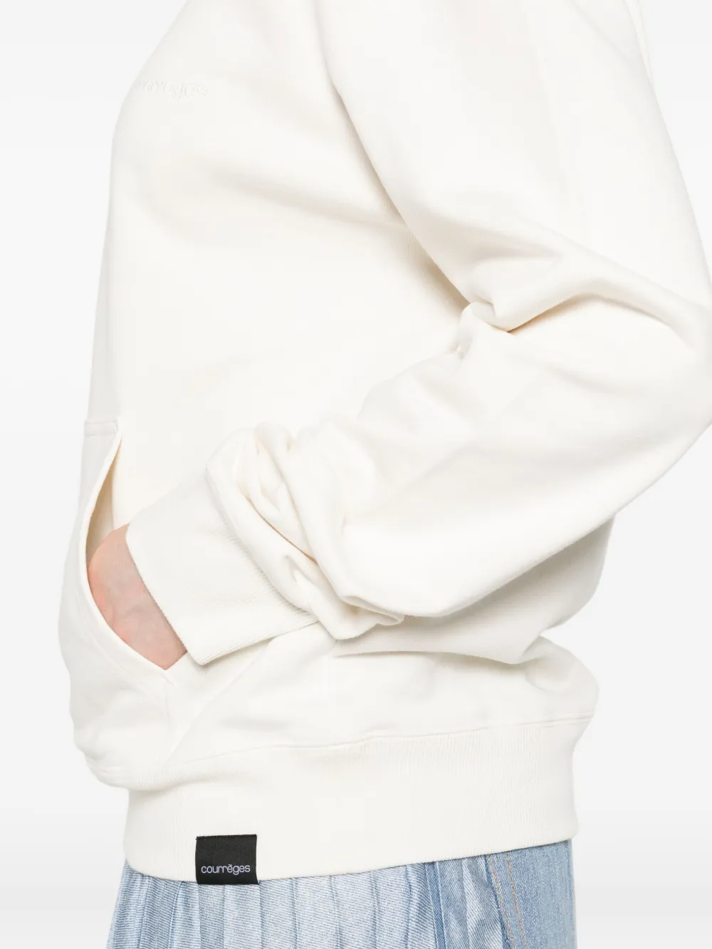 Courrèges hooded pocket top Beige