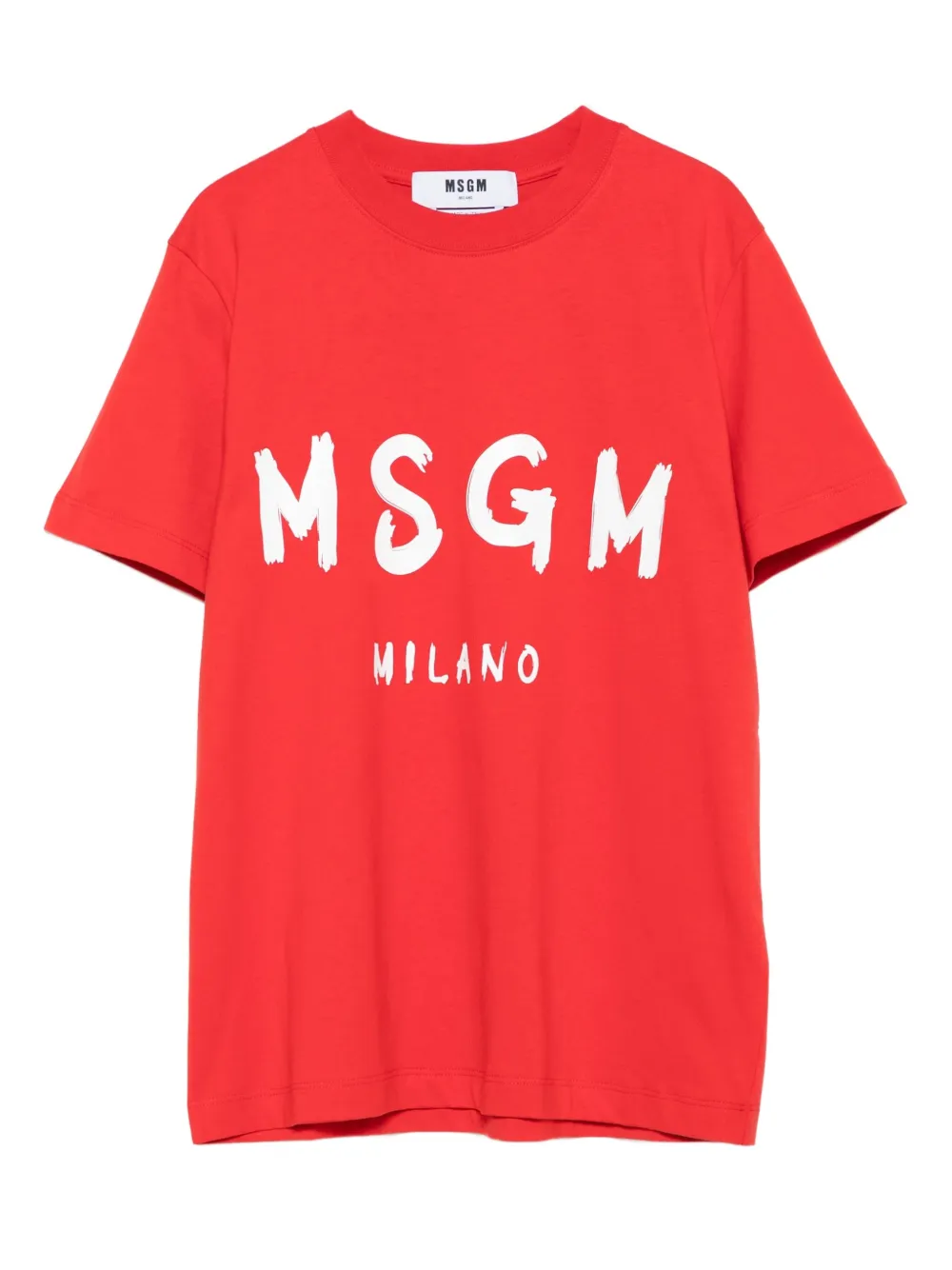 MSGM logo-print cotton T-shirt | Red | Image 1