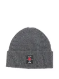 MSGM rose-patch ribbed beanie - Grey