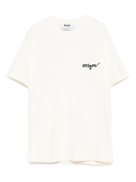 MSGM logo-embroidered cotton T-shirt