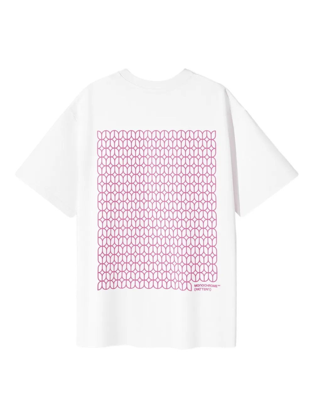 Monochrome Geometric-print Oversized T-shirt In White