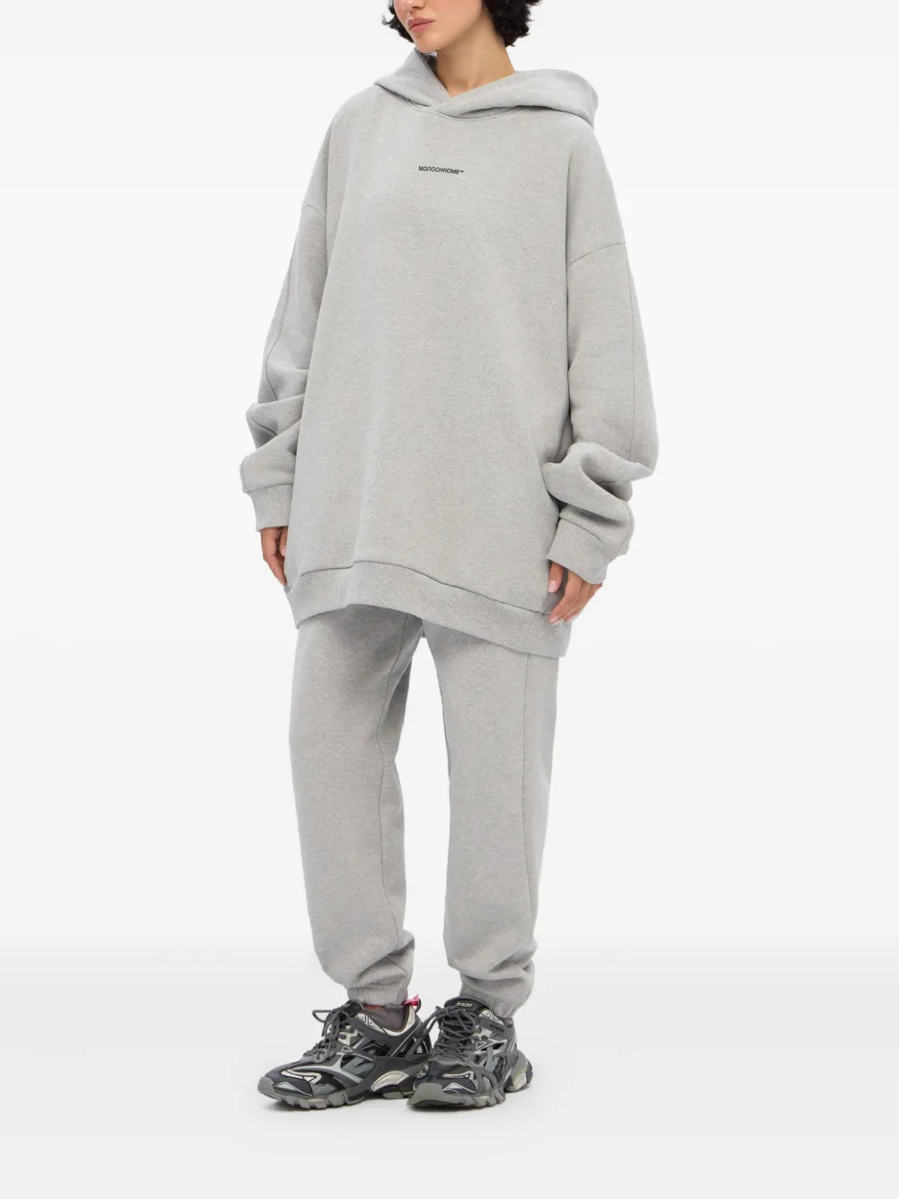 Monochrome Logo-detailed Hoodie In Gray