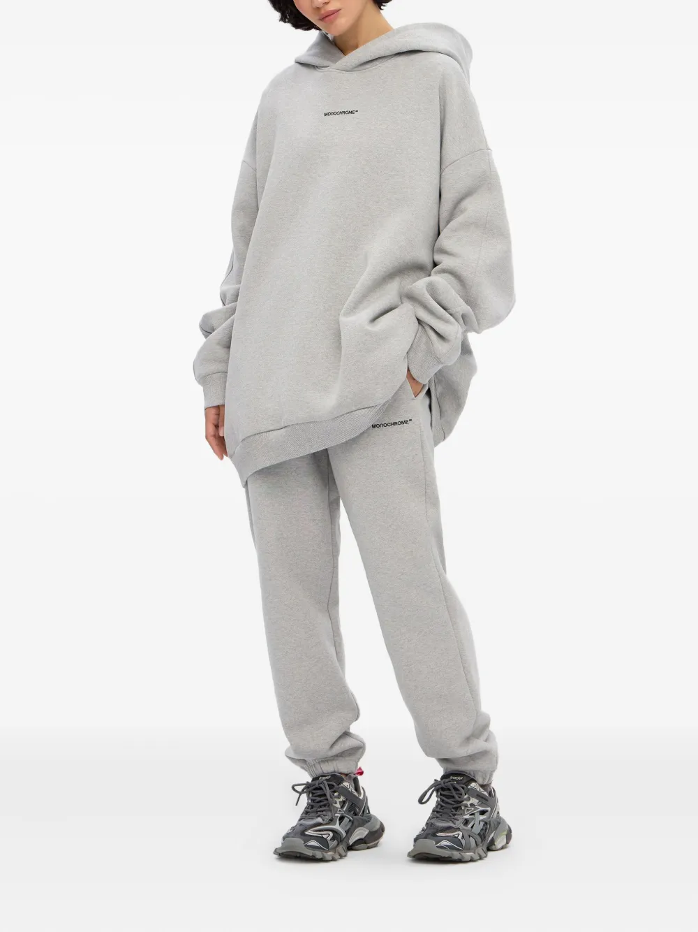Monochrome Logo-detailed Hoodie In Gray
