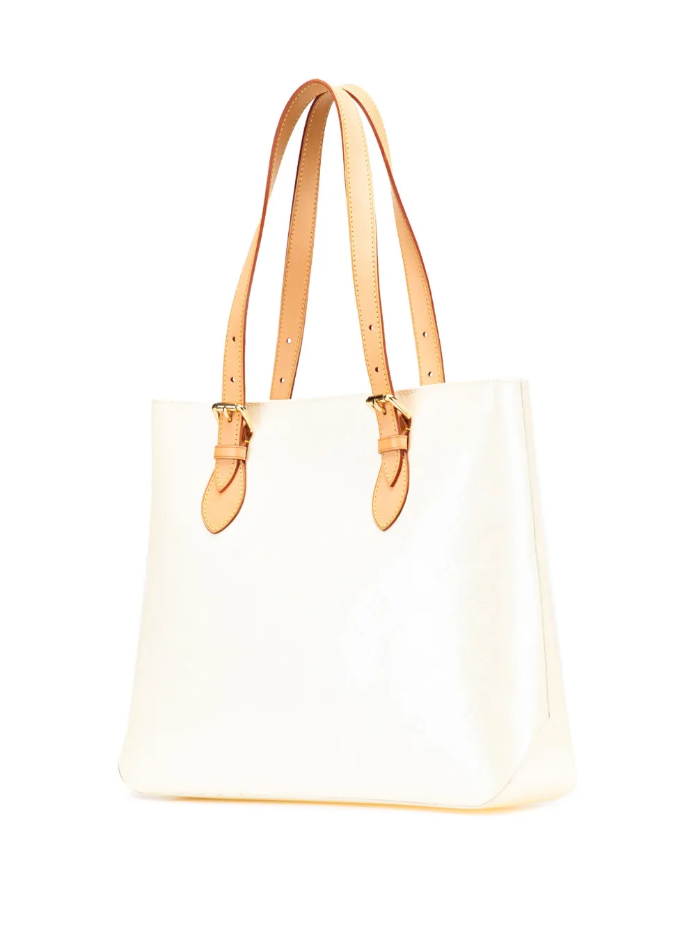 Pre-owned Louis Vuitton 2006 Monogram Vernis Brentwood Tote Bag In White