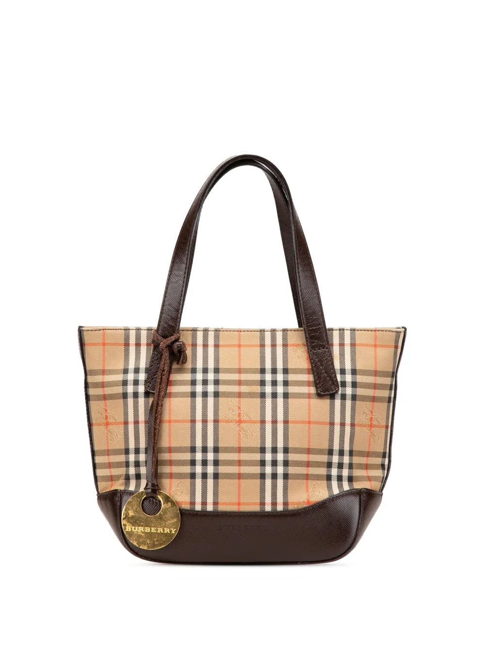 Burberry Pre-Owned 2000-2017 ヘイマーケット チェック キャンバス ハンドバッグ - ブラウン Burberry Pre-Owned 2000-2017 ヘイマーケット チェック キャンバス ハンドバッグ - ブラウン