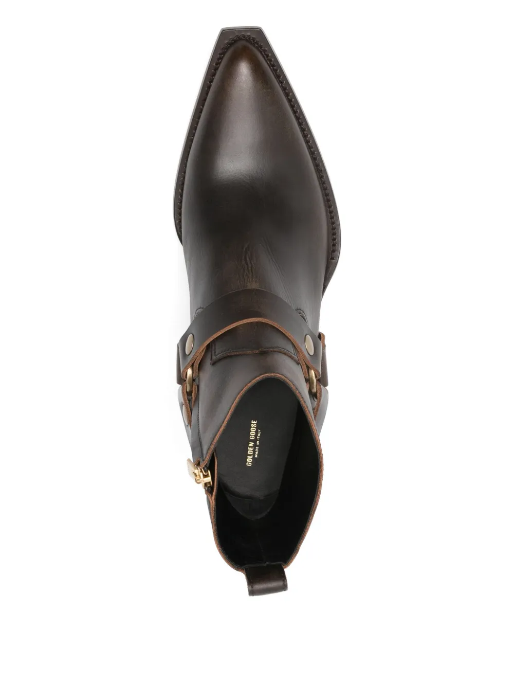 Golden Goose 50mm harness-embellished leather boots Brown