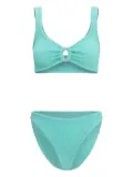 Hunza G Julia ring-detail textured bikini - Blue