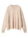 MONOCHROME distressed round-neck sweater - Neutrals