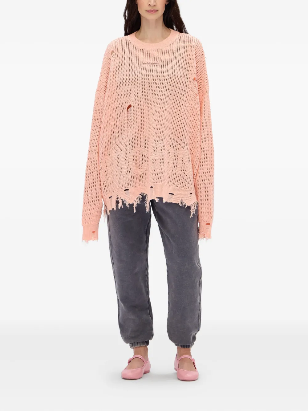 MONOCHROME frayed-detail knit sweater | Knitted Sweaters | Image 2