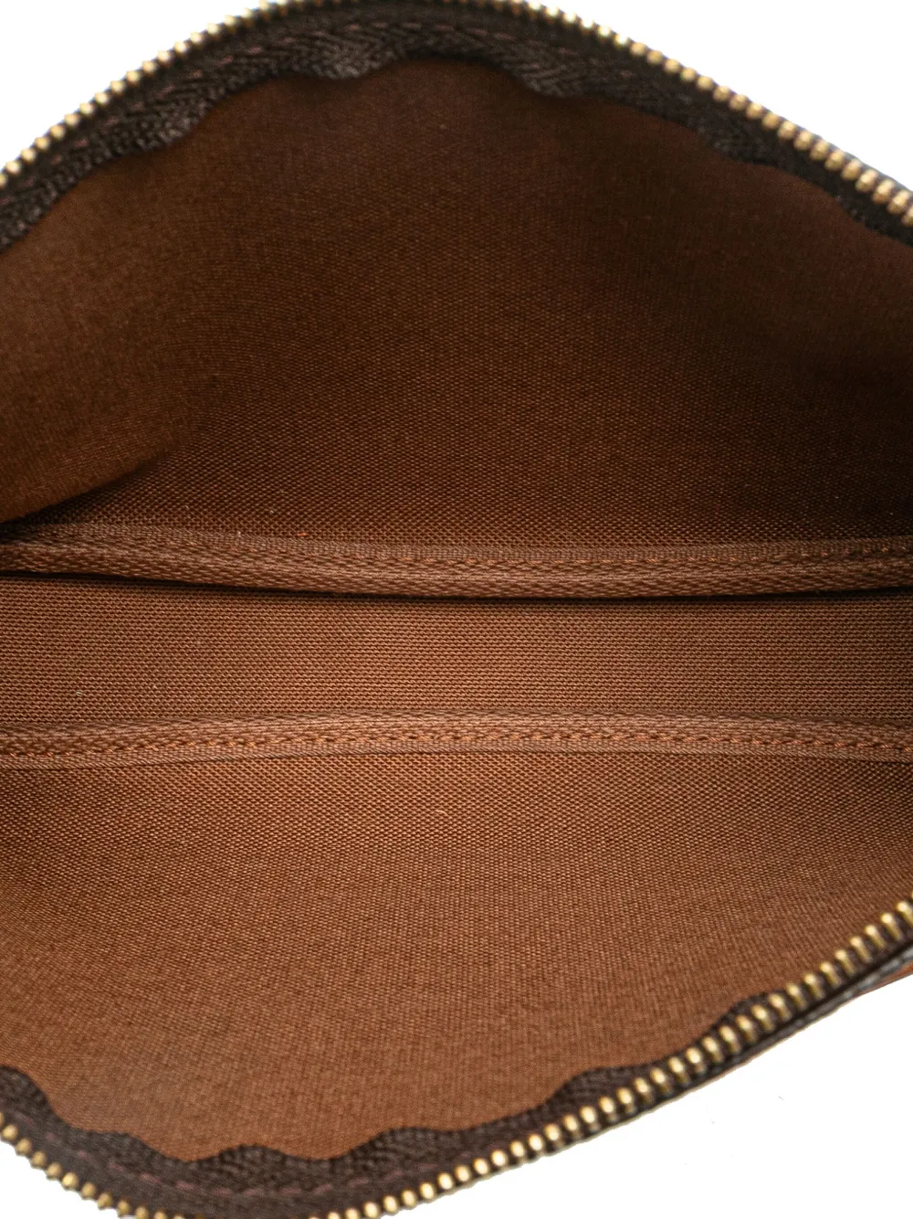 Pre-owned Louis Vuitton 2001 Monogram Pochette Accessoires Shoulder Bag In Brown
