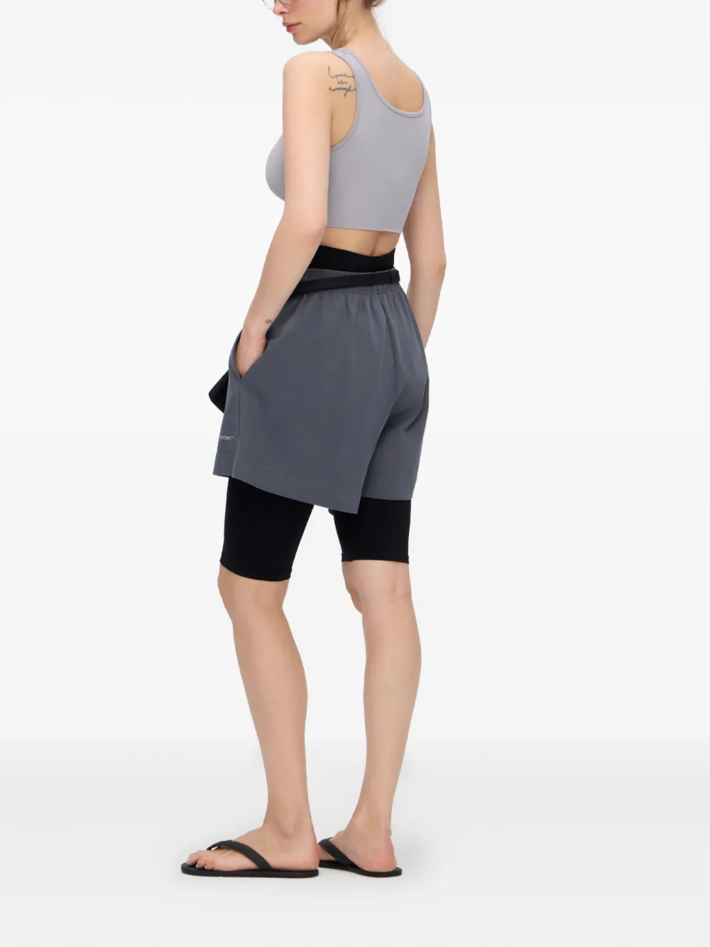 MONOCHROME Katoenen shorts met elastische tailleband Grijs