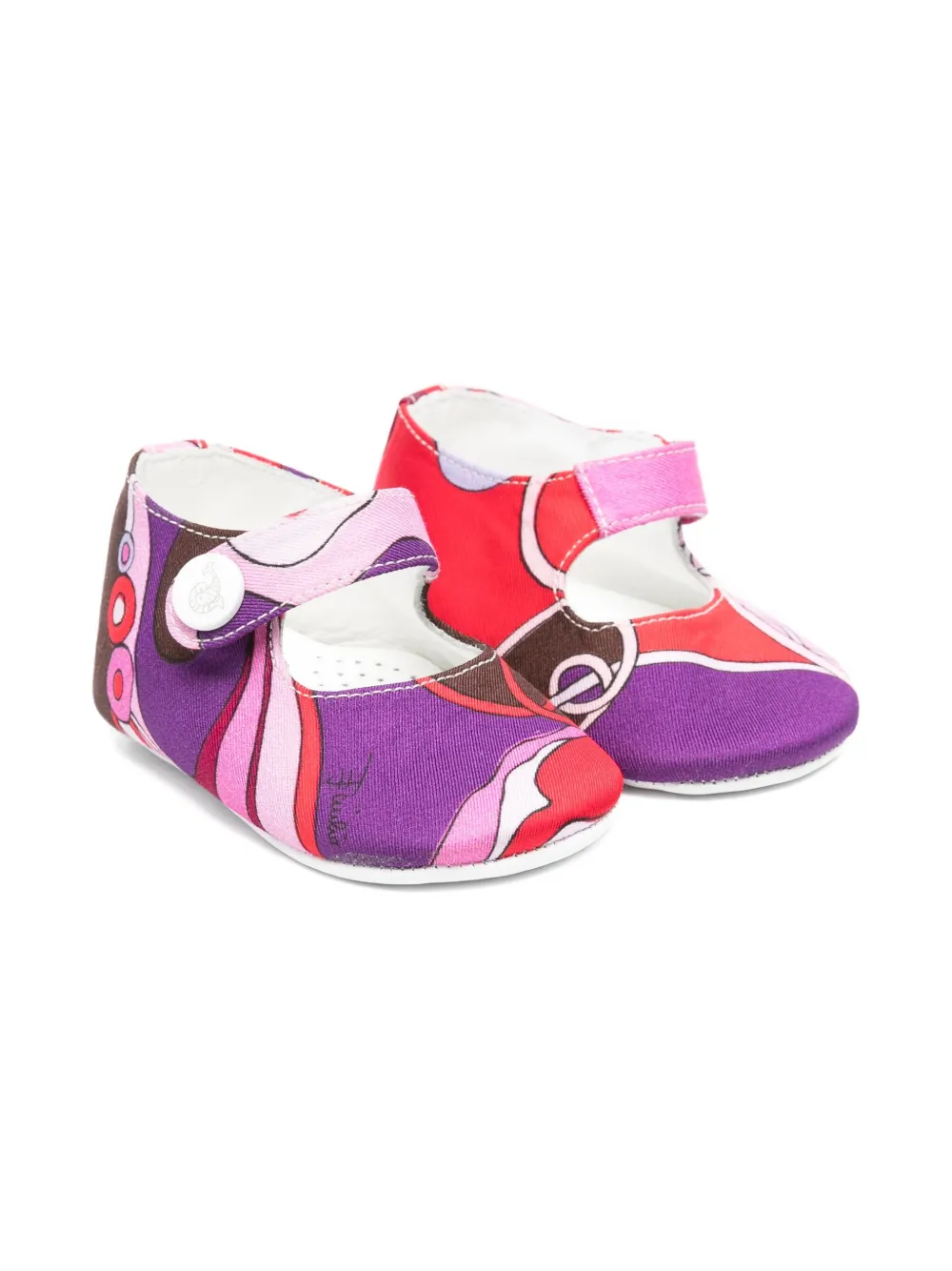 PUCCI Junior abstract-print ballet flats Red