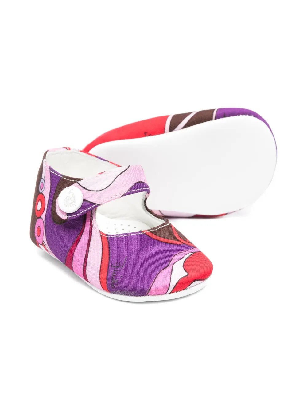 PUCCI Junior abstract-print ballet flats Red